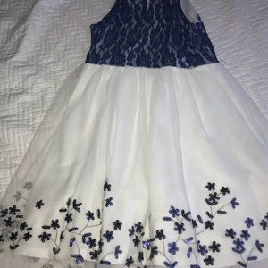 Blue and white little girls dress